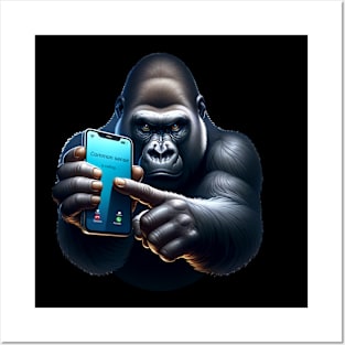 Common Sense Is Calling, Gorilla With Smartphone Posters and Art